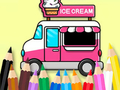 Coloring Book: Ice Cream Car 