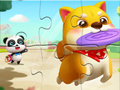 Jigsaw Puzzle: Little Panda Play With Pet 