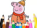 Coloring Book: Mommy Pig Winter 