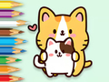Coloring Book: Hugging Cat 