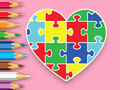 Coloring Book: Heart Jigsaw 