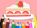 Coloring Book: Strawberry Cake 