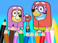 Coloring Book: Bluey Flossing Grannies 