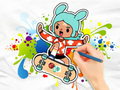 Coloring Book: Toca Boca Skateboard 