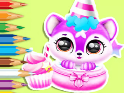 Coloring Book: Baby Fluff's Birthday