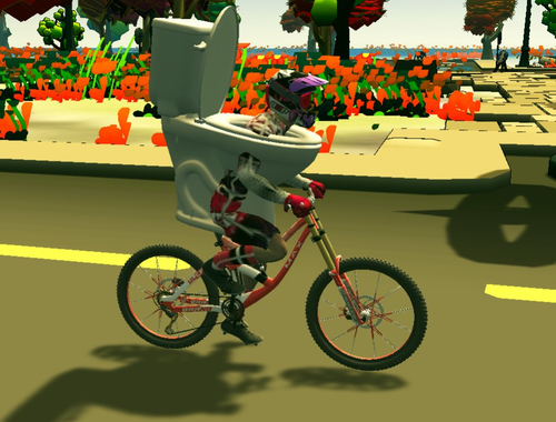 Skibidi Toilet Bike Riding