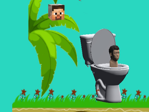 Spinning Skibidi Toilet Flappy Minecraft
