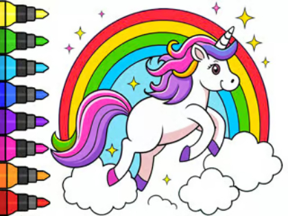 Coloring Book: Magical Unicorn