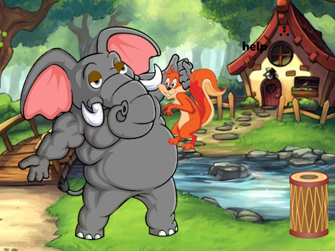 Squirrel Trapped To Giant Elephant