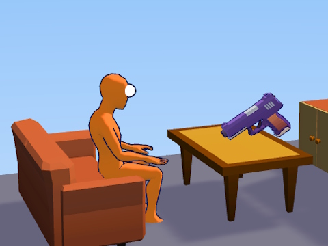 Ragdoll Gun Shooter: Cannon Spinner Playground