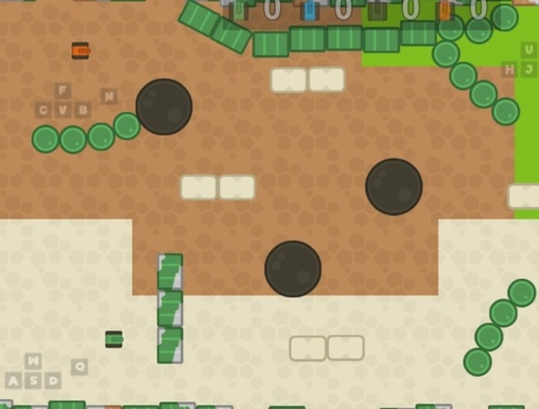 1 2 3 4 Player Tank Game 2D