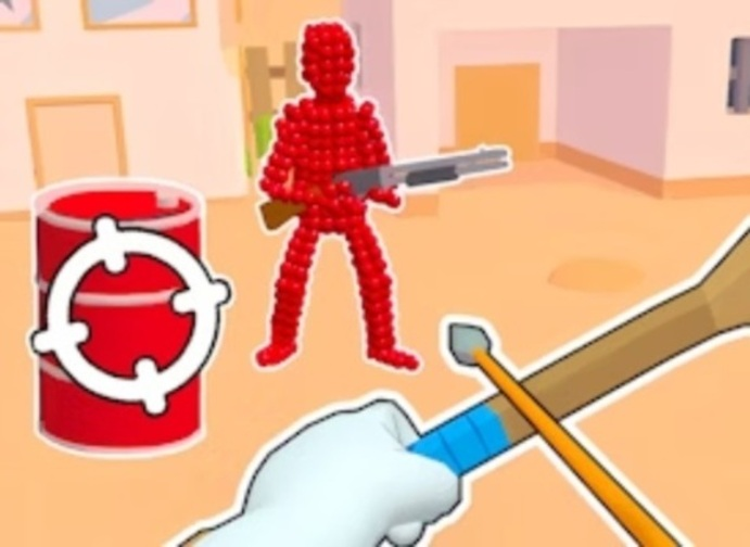 Stickman Archer Shooting Arrows at Reds