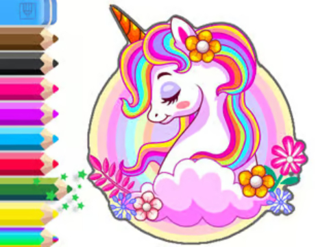 Coloring Book: Unicorn Garden