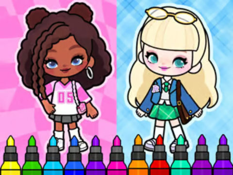 Coloring Book: Aha World Sporty Girl