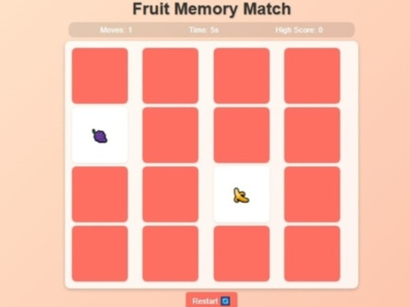 Fruit Memory Match