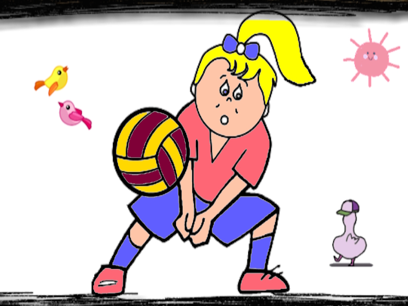 Volleyball Fun Coloring