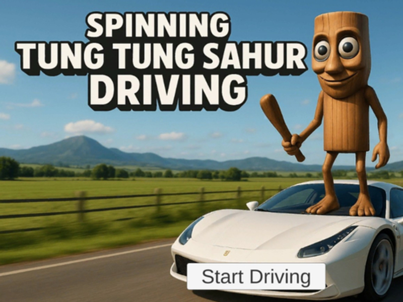 Spinning Tung Tung Sahur Driving