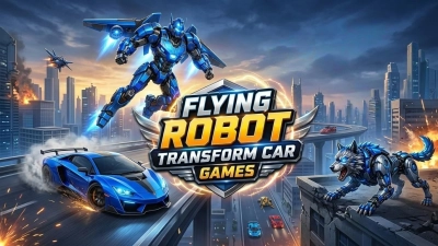 Flying Robot Transform Car Games — मुफ्त ऑनलाइन गेम